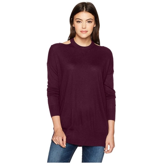 Splendid Sweaters - Splendid Burgundy Cold Shoulder Sweater Medium EUC